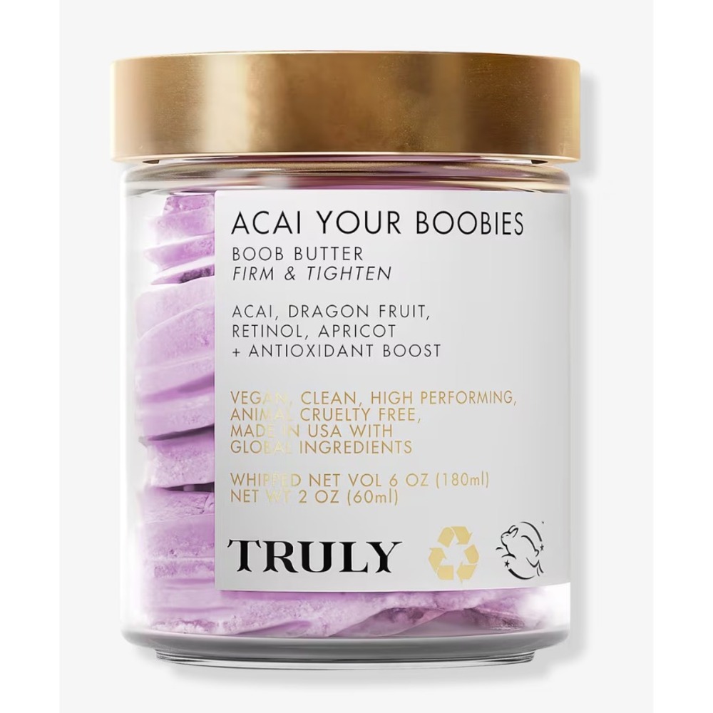 Truly Acai Your Boobies Polish 2oz Firm Tighten Body Butter Scrub NIB
